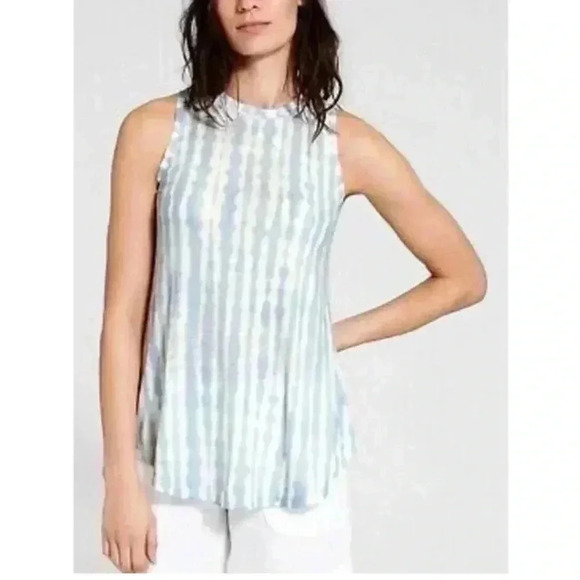 ATHLETA Breezy Tank Top Women's Size Large Cloudy Blue Beach Comber Tie Dye - Picture 1 of 7